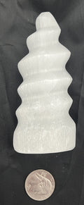 Selenite Spiral Towers - 4"