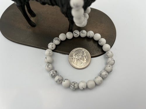 8mm Gemstone Bead Bracelets - Howlite