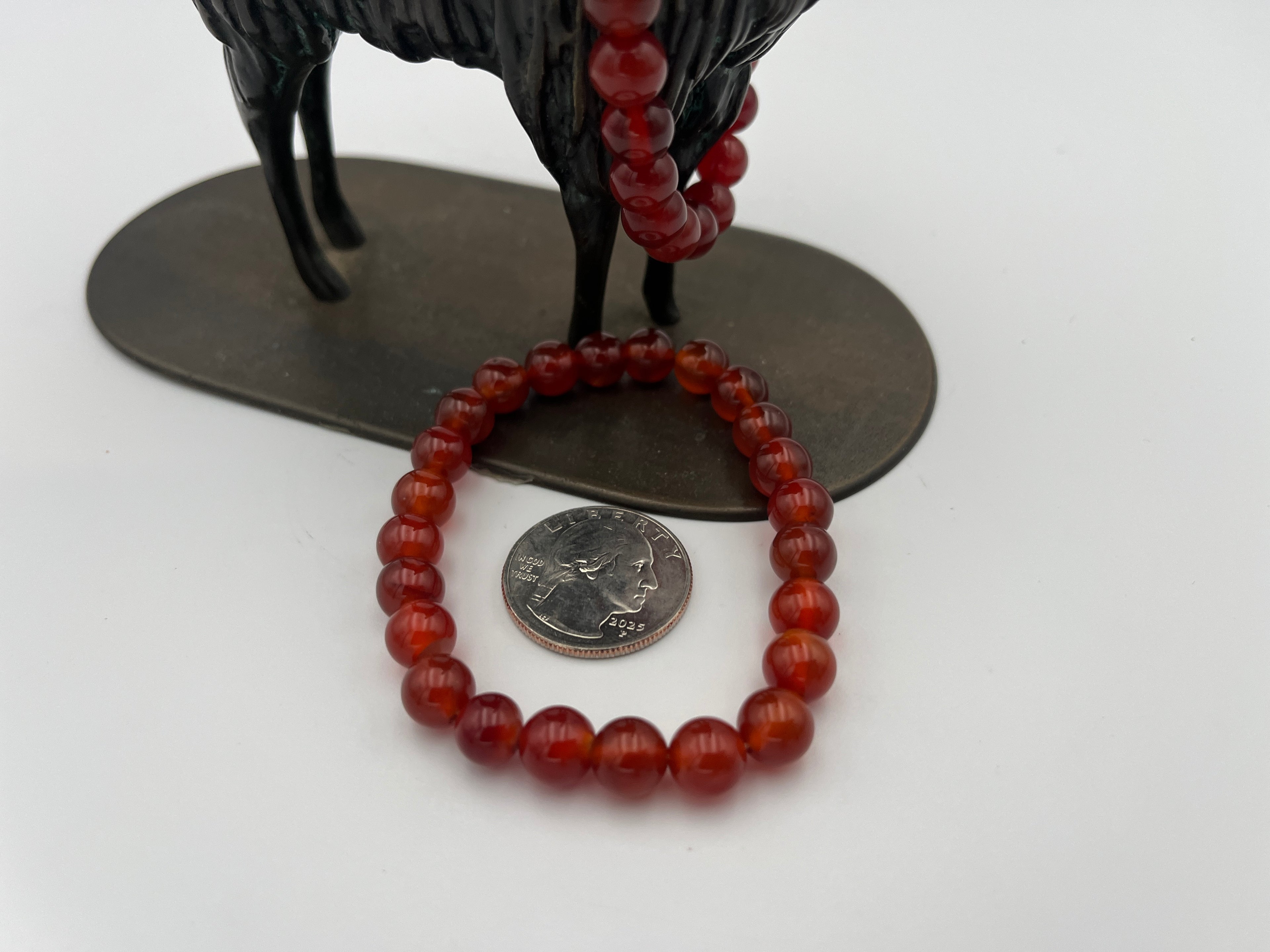 8mm Gemstone Bead Bracelets - Red Agate