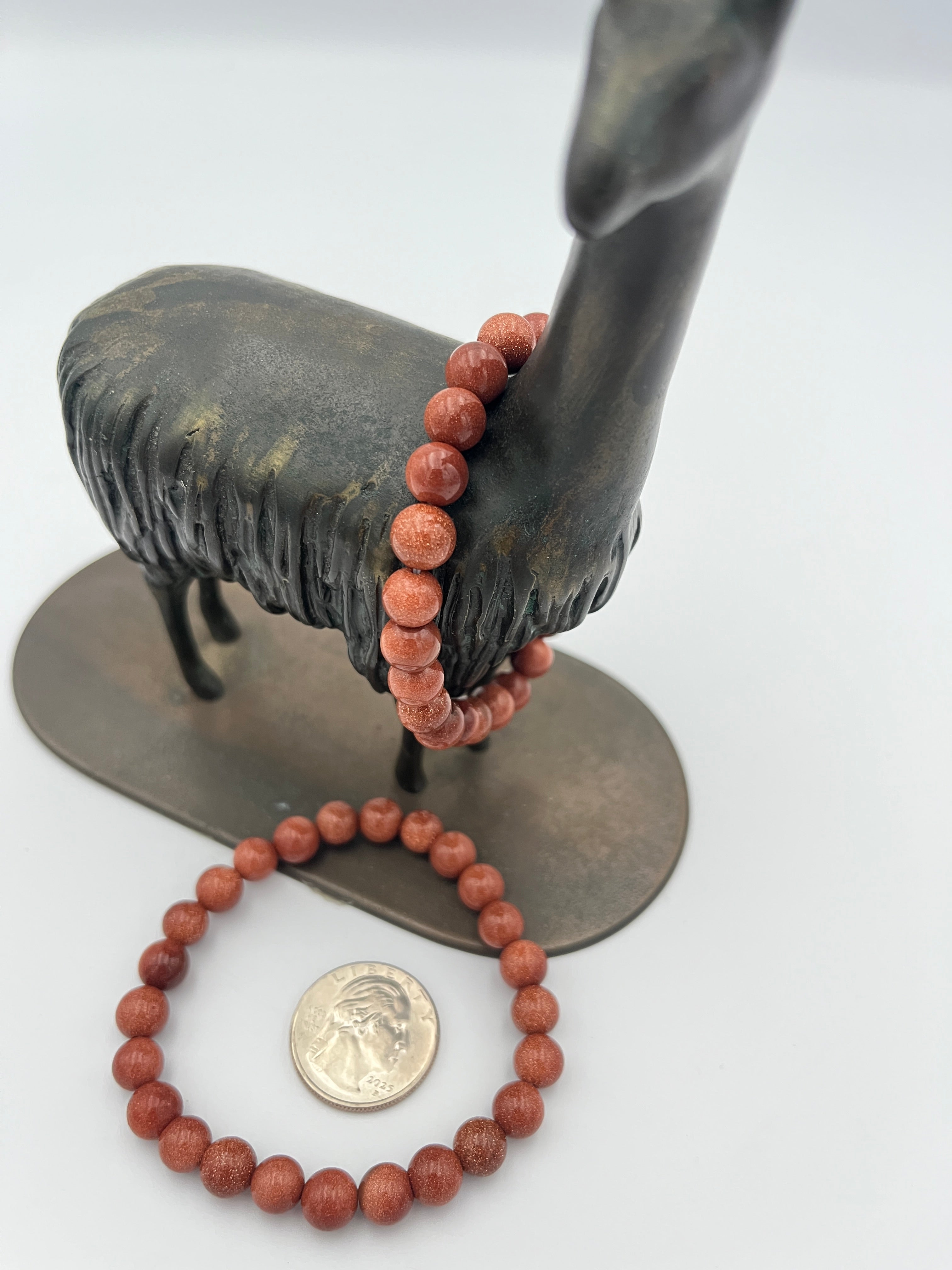 8mm Gemstone Bead Bracelets - Red Goldstone