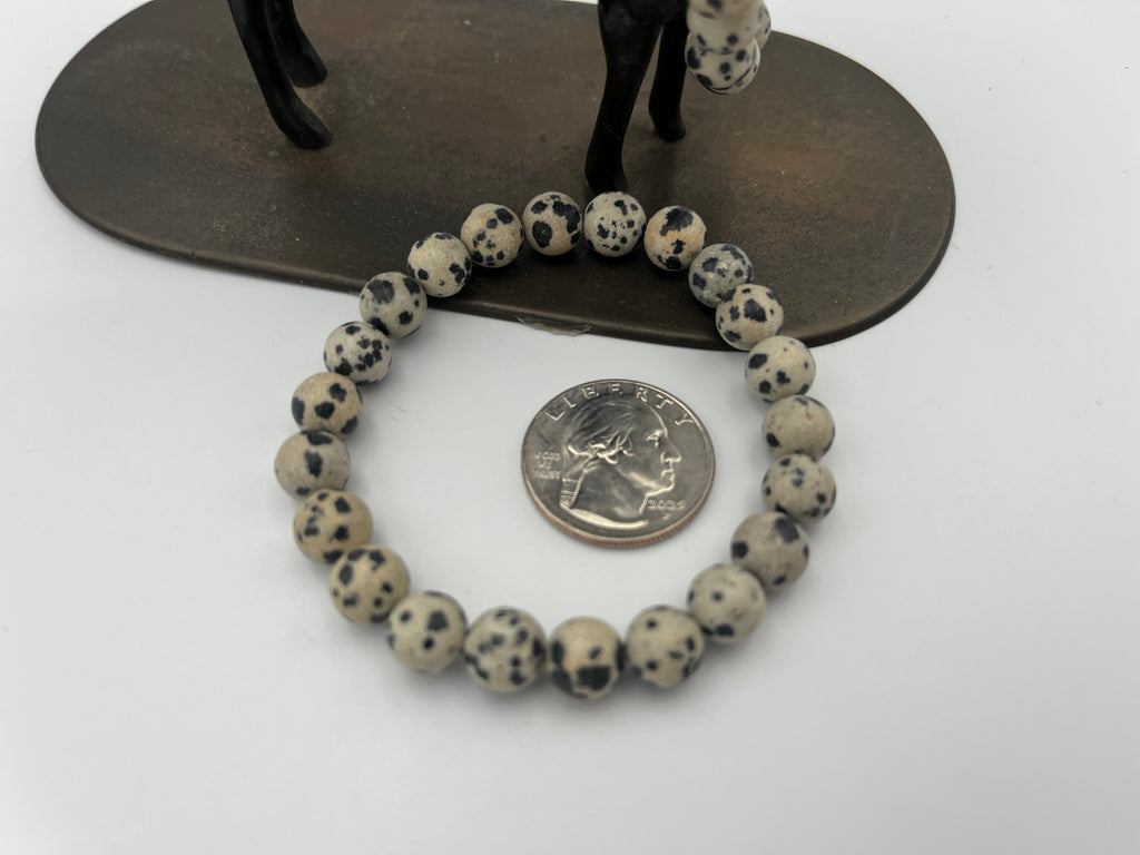 8mm Gemstone Bead Bracelets - Dalmation Jasper