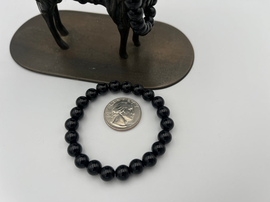 8mm Gemstone Bead Bracelets - Obsidian