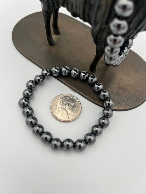 8mm Gemstone Bead Bracelets - Hematite