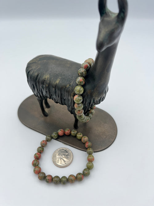 8mm Gemstone Bead Bracelets - Unakite