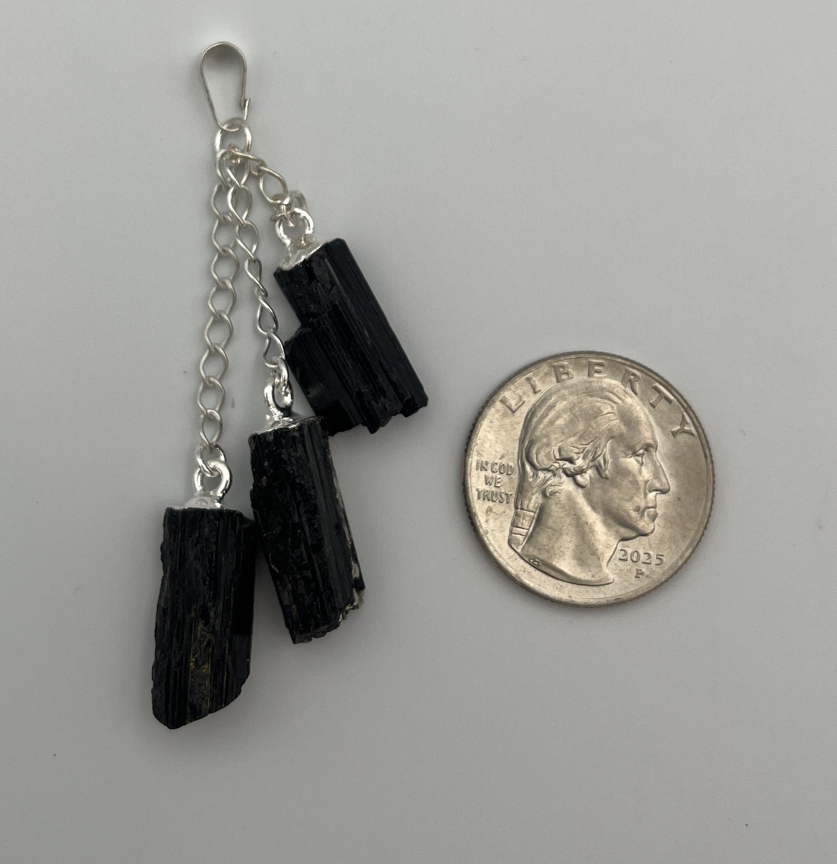 Black Tourmaline 3pc Dangle Pendant