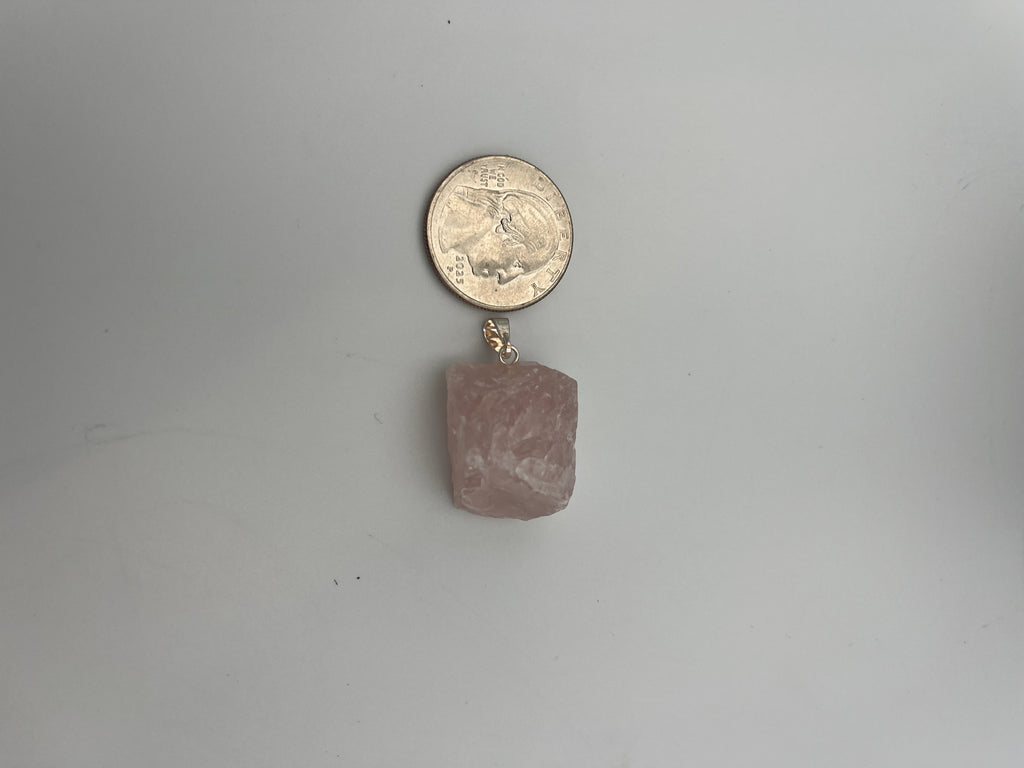 Rough Rose Quartz w/ Bail Style Pendant