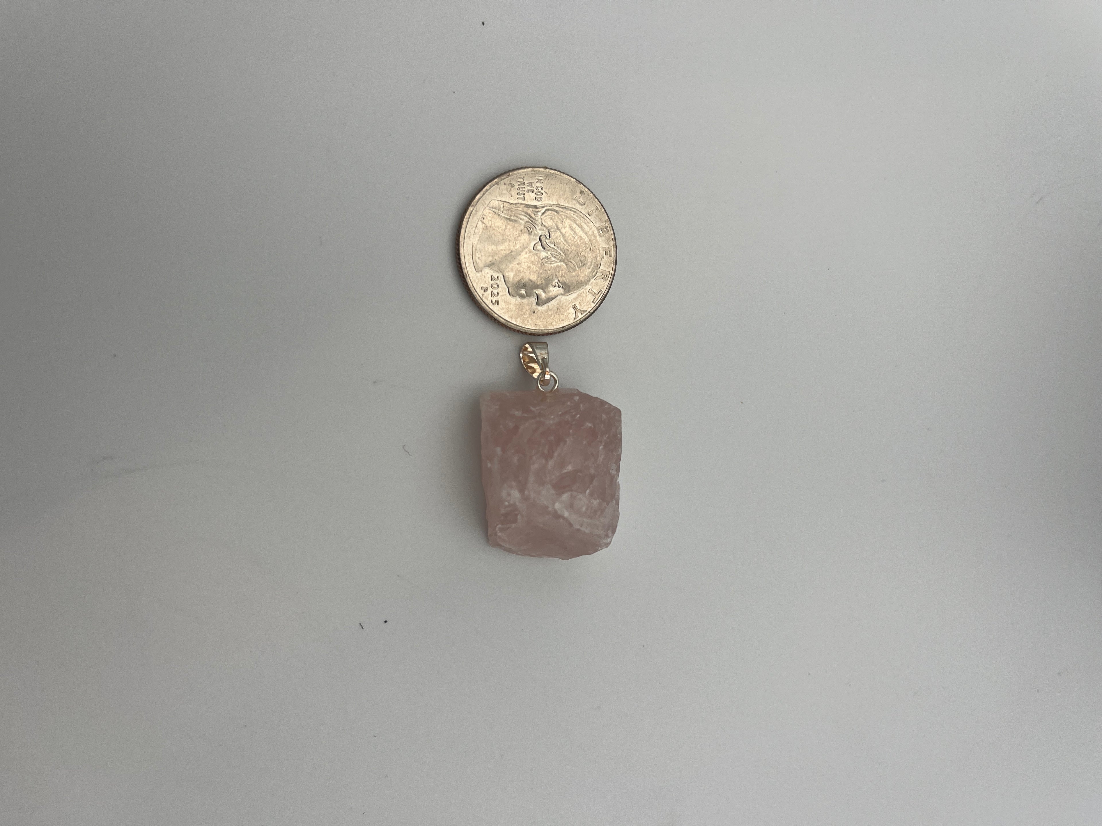 Rough Rose Quartz w/ Bail Style Pendant