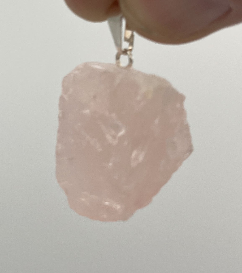 Rough Rose Quartz w/ Bail Style Pendant