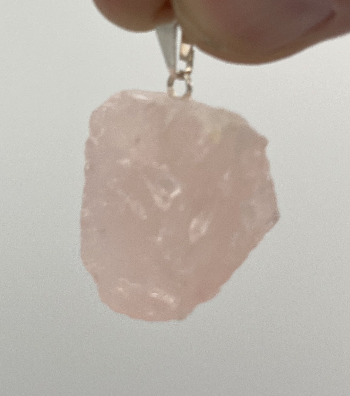 Rough Rose Quartz w/ Bail Style Pendant