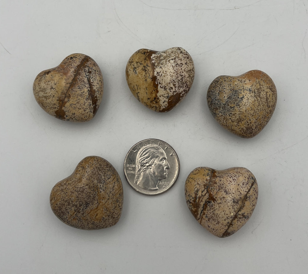 30mm Pocket Hearts - Picture Jasper