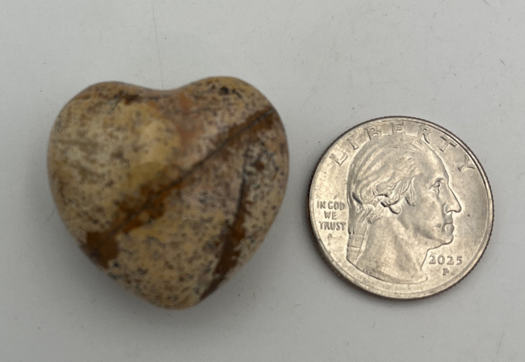 30mm Pocket Hearts - Picture Jasper