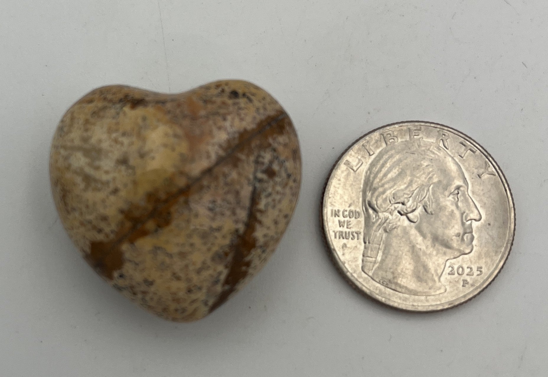 30mm Pocket Hearts - Picture Jasper