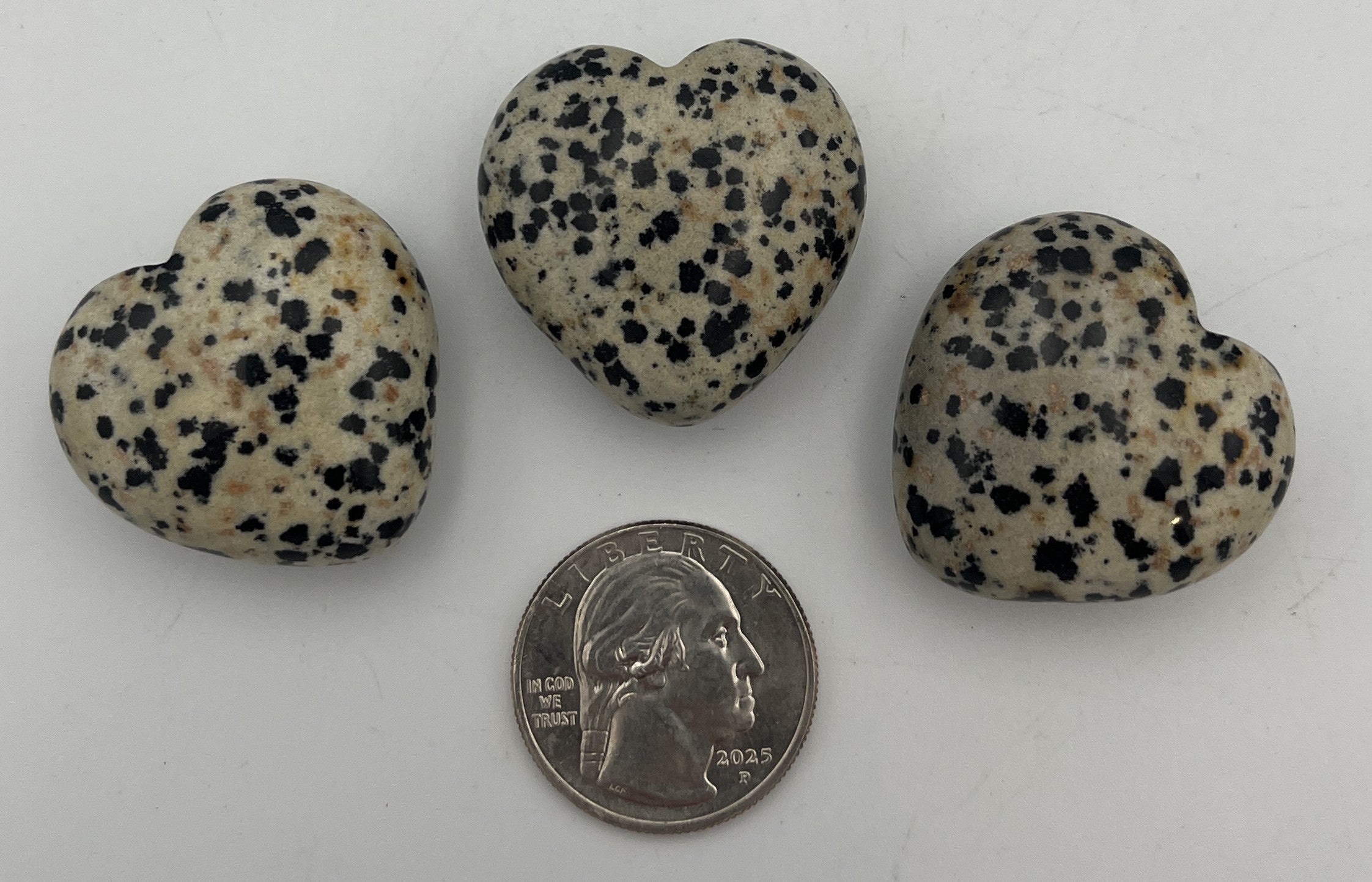 30mm Pocket Hearts - Dalmatian Jasper