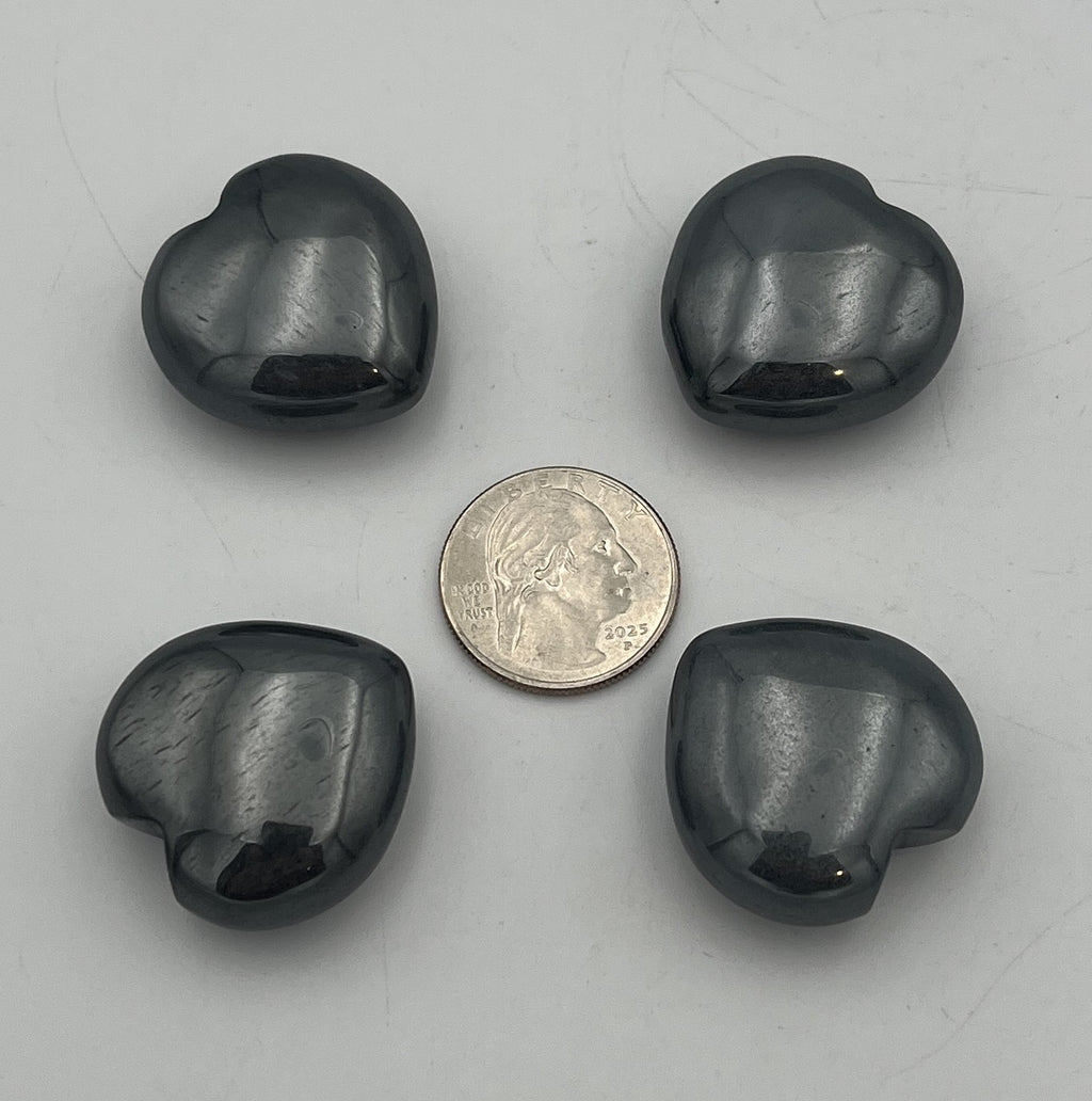 30mm Pocket Hearts - Hematite