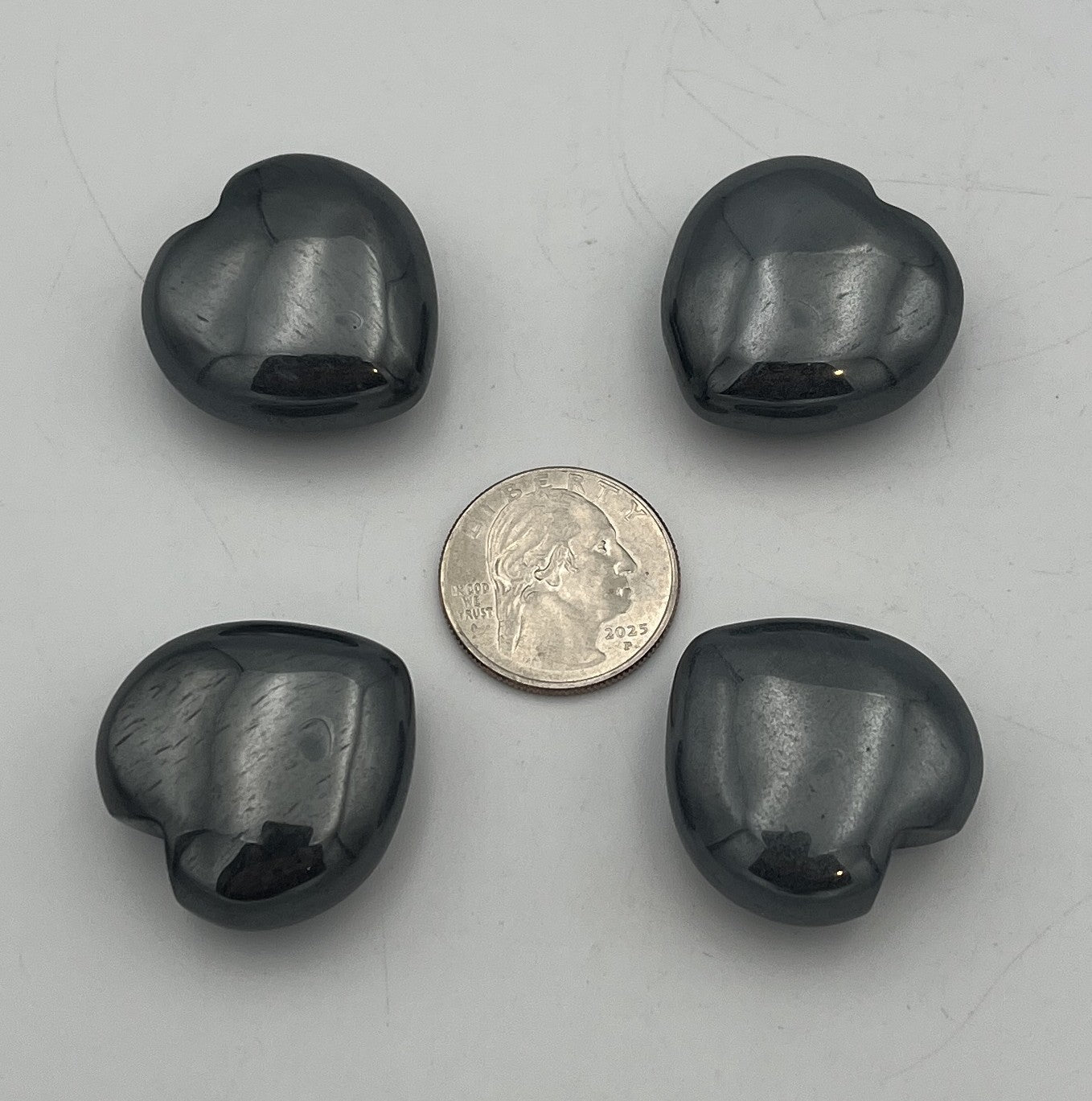 30mm Pocket Hearts - Hematite