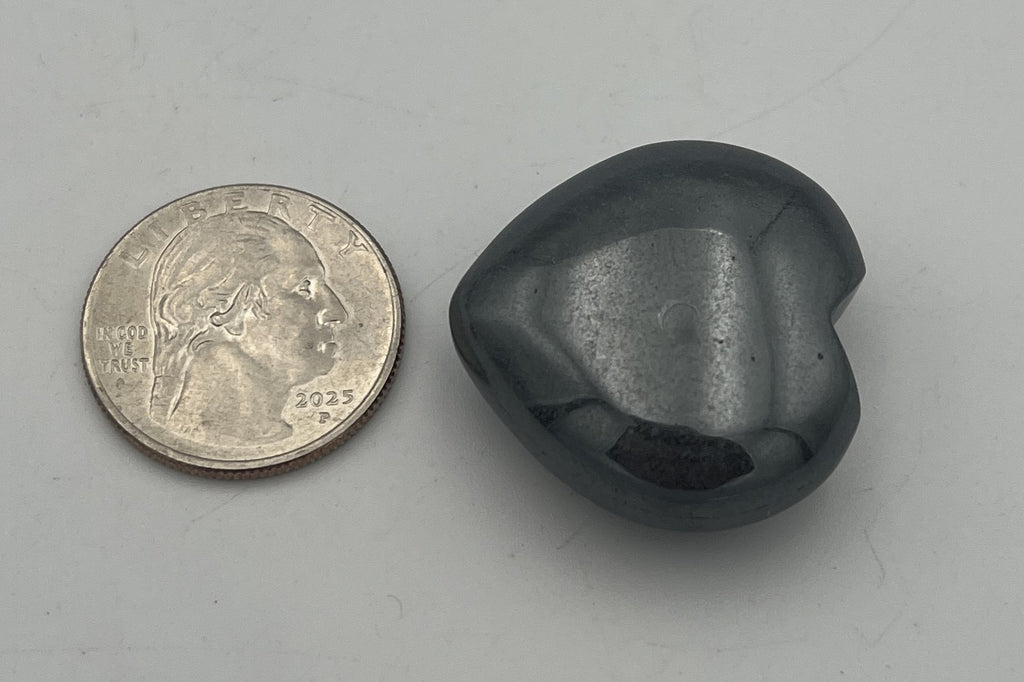 30mm Pocket Hearts - Hematite