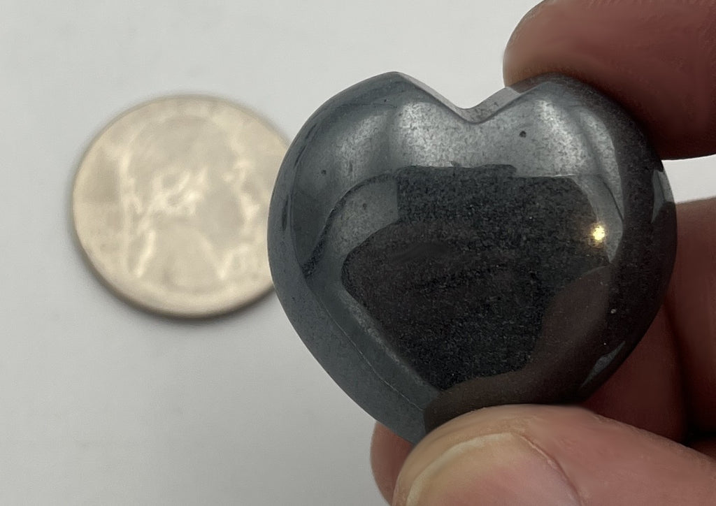 30mm Pocket Hearts - Hematite