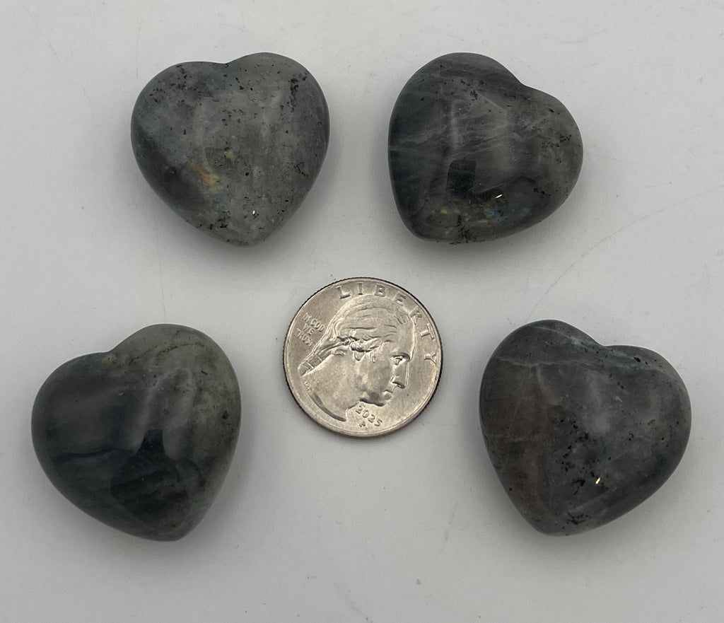 30mm Pocket Hearts - Labradorite