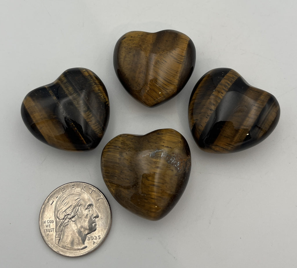 30mm Pocket Hearts - Tiger Eye