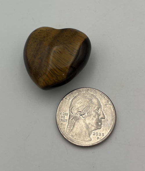 30mm Pocket Hearts - Tiger Eye