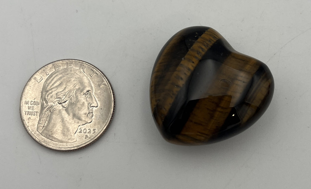 30mm Pocket Hearts - Tiger Eye