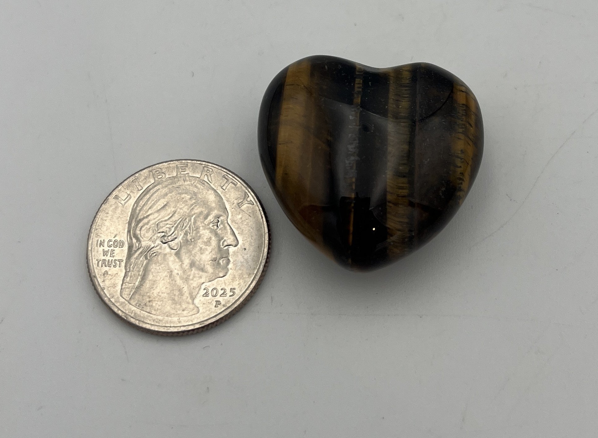 30mm Pocket Hearts - Tiger Eye