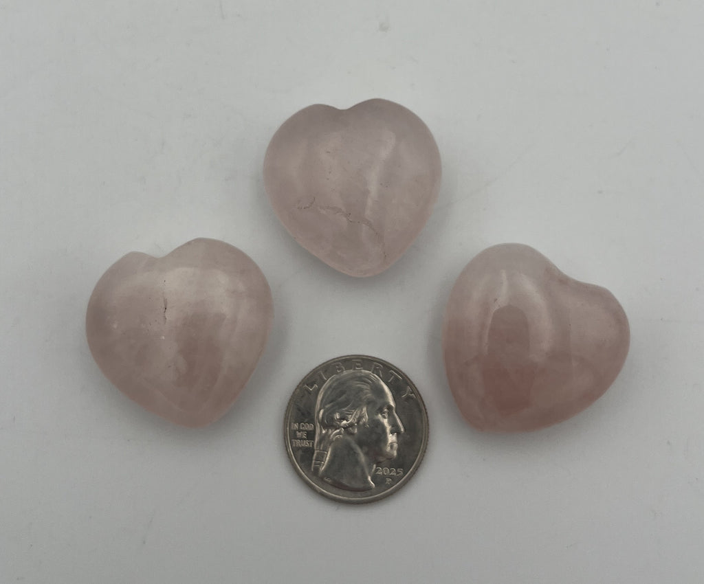 30mm Pocket Hearts - Rose Quartz