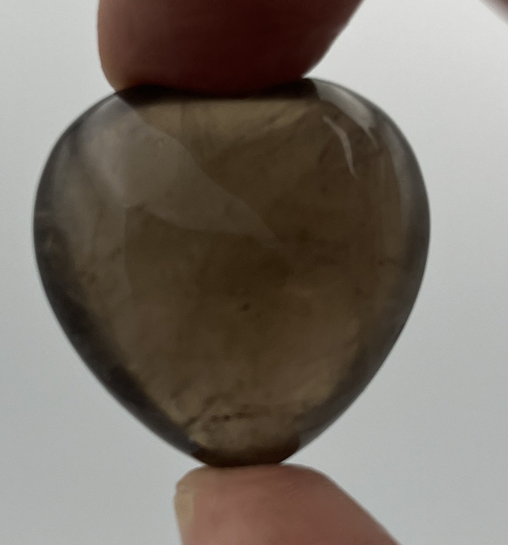 30mm Pocket Hearts - Smoky Quartz