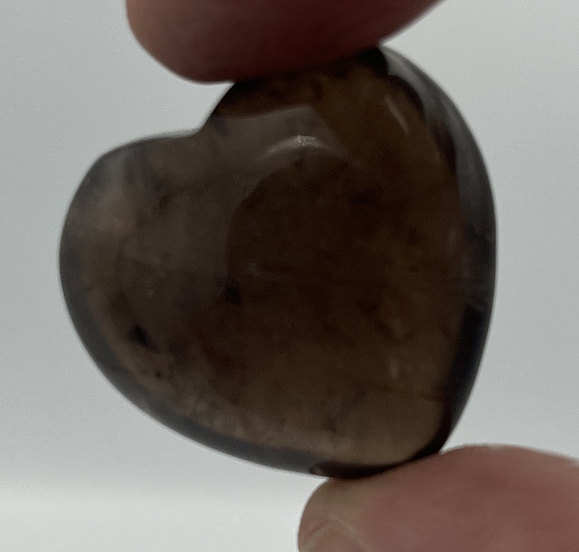30mm Pocket Hearts - Smoky Quartz