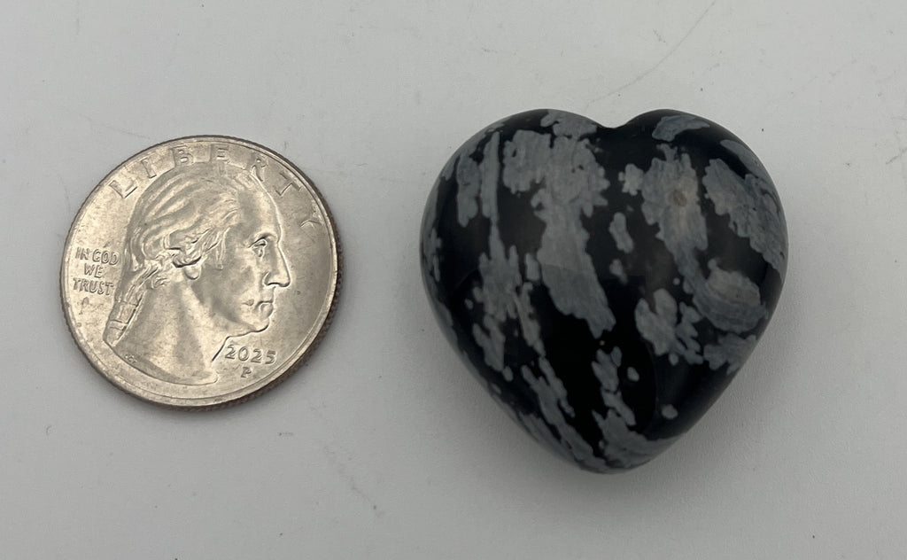 30mm Pocket Hearts - Snowflake Obsidian