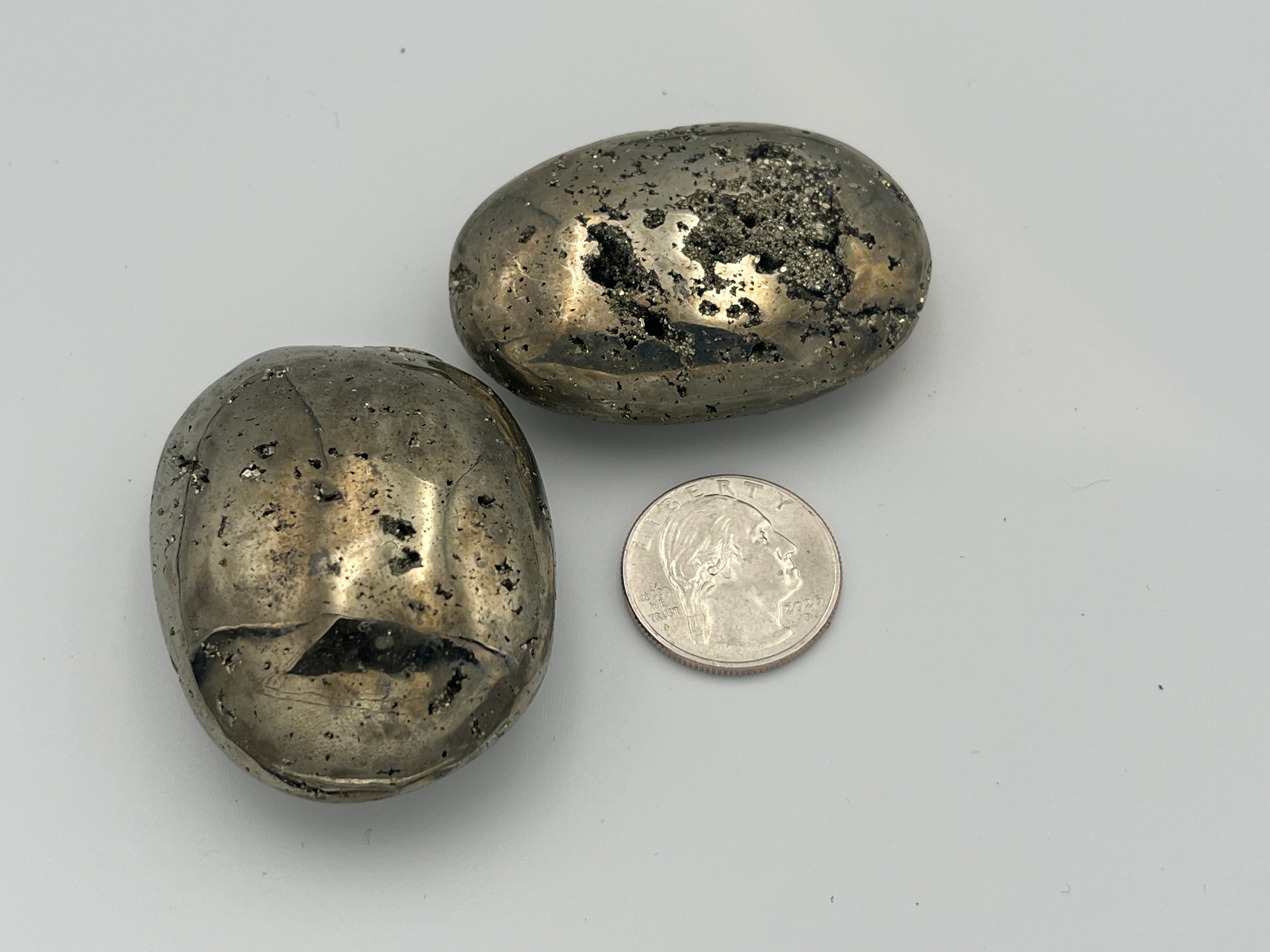 Pyrite (Chispa) Oval Palm Stone