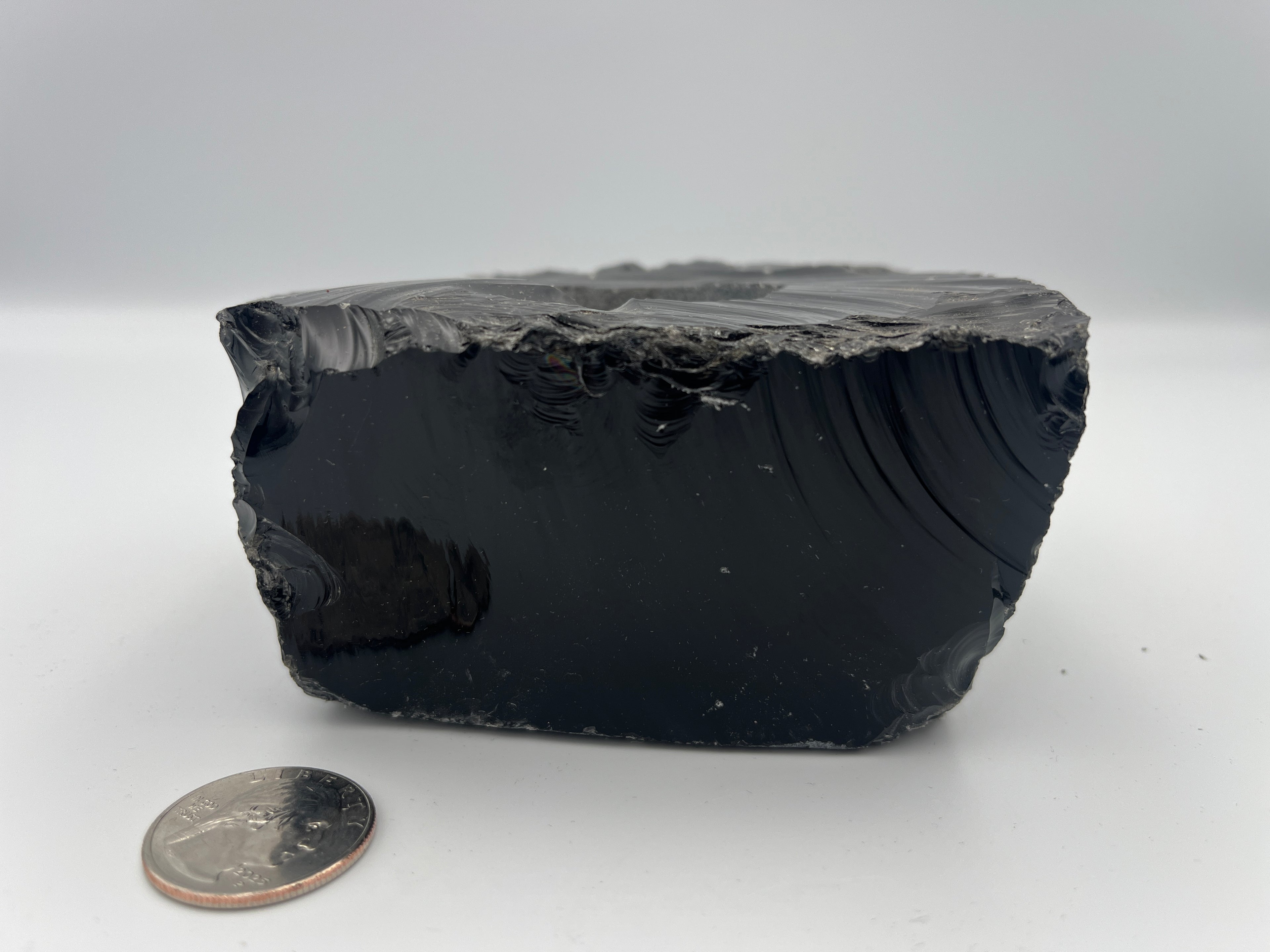 Rough Black Obsidian Candleholder