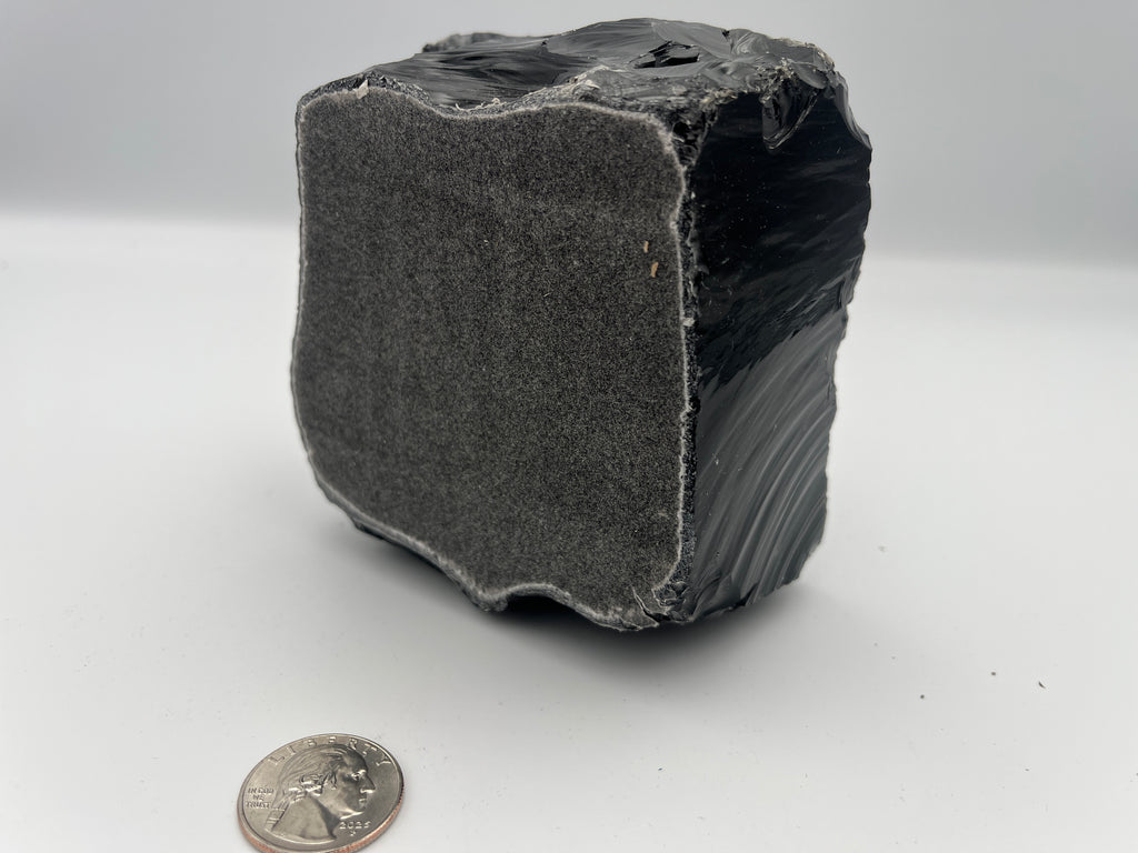 Rough Black Obsidian Candleholder