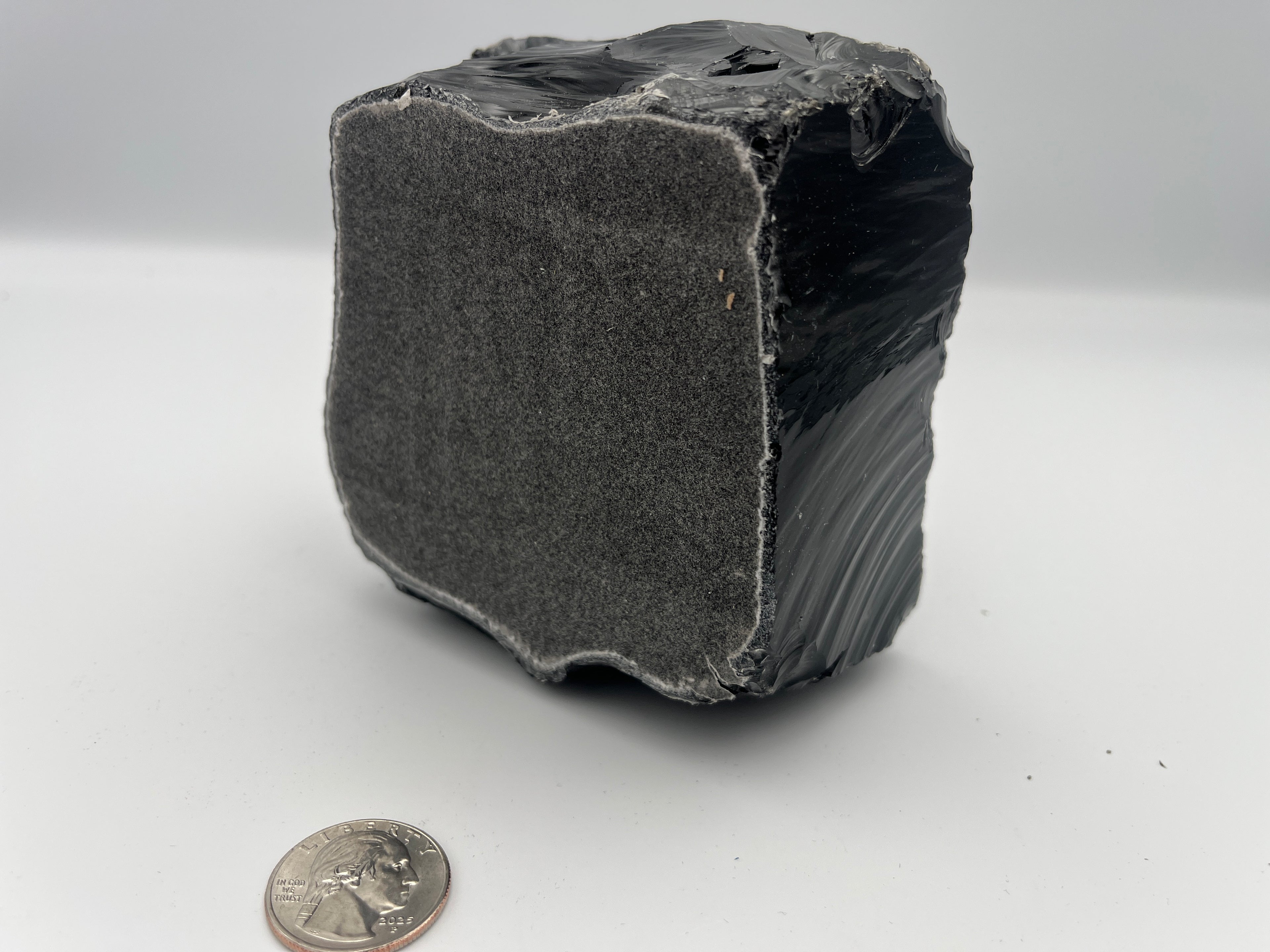 Rough Black Obsidian Candleholder